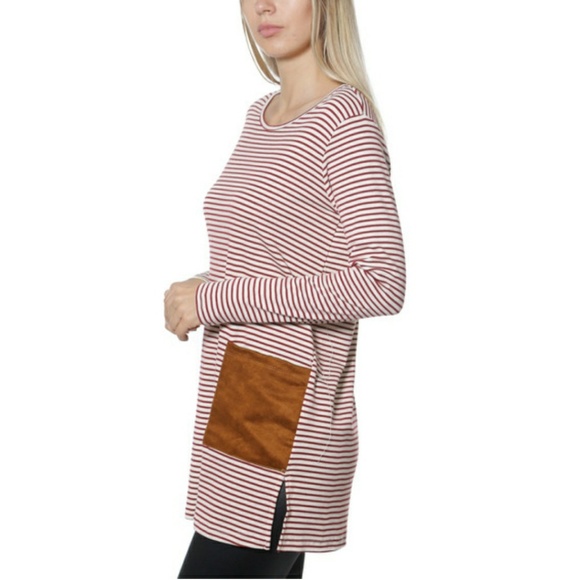 ❤ Wine Oatmeal Stripes w/ pockets❤ - Picture 4 of 4